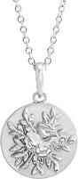 Sterling Silver 19.1x12 mm Floral 16-18" Necklace