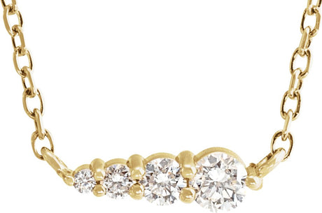 14K Yellow 1/10 CTW Natural Diamond Graduated 16" Necklace 