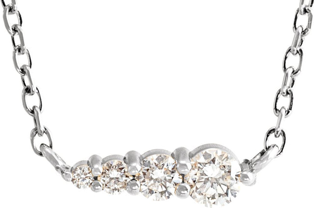 Platinum 1/10 CTW Natural Diamond Graduated 16" Necklace 