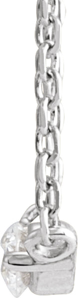 Platinum 1/10 CTW Natural Diamond Graduated 16" Necklace 