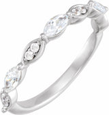 14K White 1/2 CTW Natural Diamond Anniversary Band