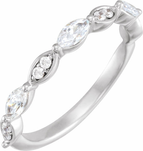 14K White 1/2 CTW Natural Diamond Anniversary Band
