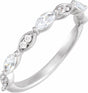 14K White 1/2 CTW Natural Diamond Anniversary Band