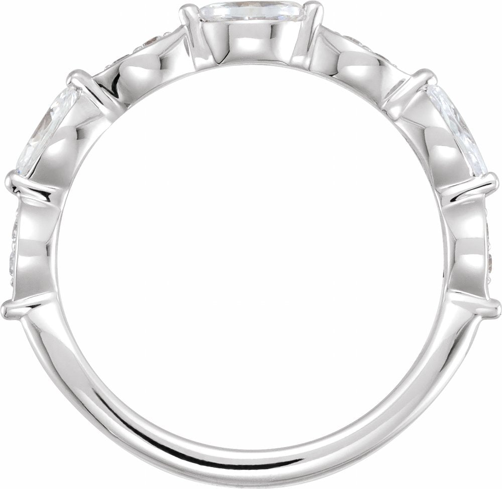 14K White 1/2 CTW Natural Diamond Anniversary Band