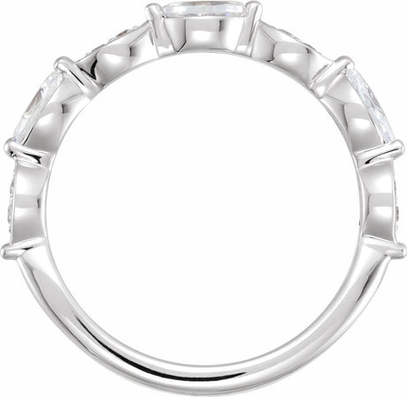 14K White 1/2 CTW Natural Diamond Anniversary Band