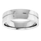 14K White Gold 6 mm Cross Flat Band Size 7