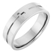 14K White Gold 6 mm Cross Flat Band Size 7