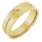 10K Yellow Gold 6 mm Cross Flat Band Size 11