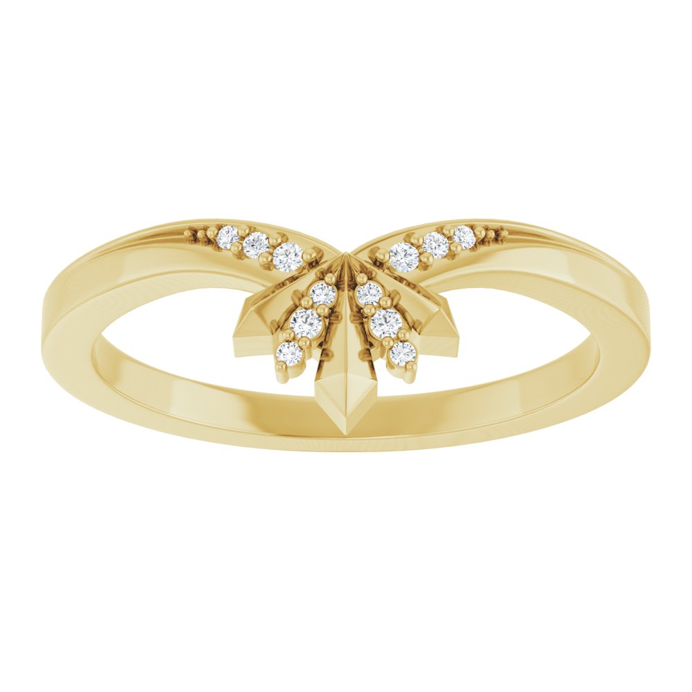 14K Yellow .03 CTW Natural Diamond Contour Band