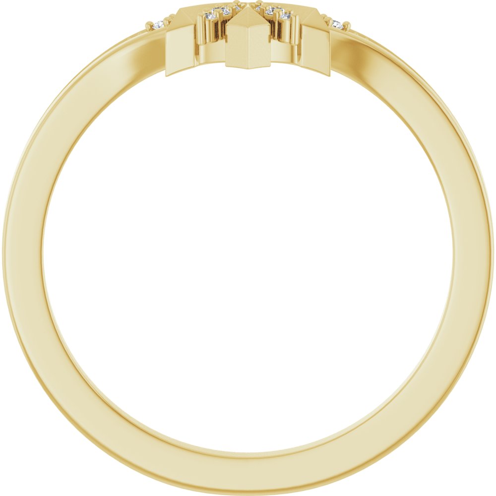 14K Yellow .03 CTW Natural Diamond Contour Band