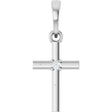 Sterling Silver .015 CT Natural Diamond Cross Pendant