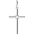 Sterling Silver .06 CT Natural Diamond Cross Pendant