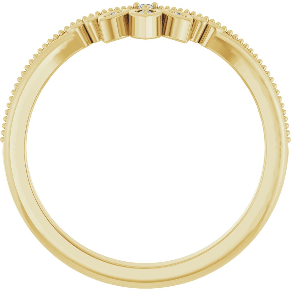 14K Yellow .02 CTW Natural Diamond Contour Band