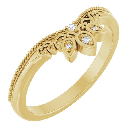 14K Yellow .02 CTW Natural Diamond Contour Band