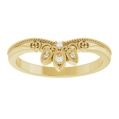 14K Yellow .02 CTW Natural Diamond Contour Band