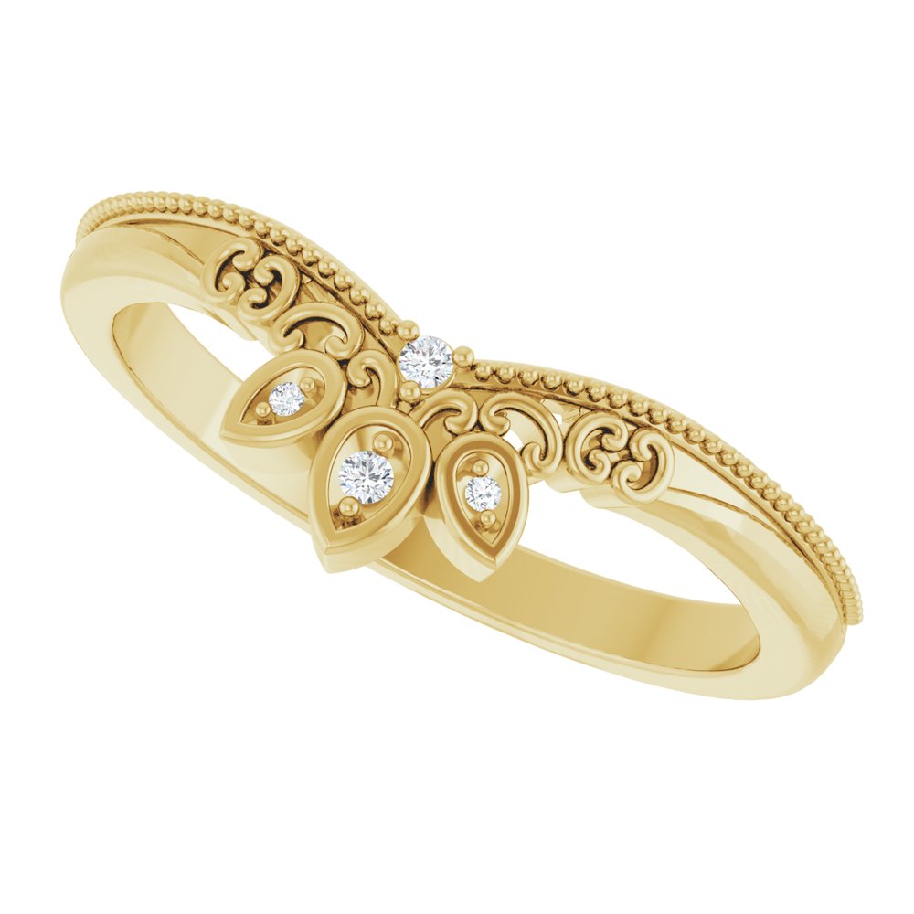 14K Yellow .02 CTW Natural Diamond Contour Band