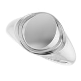 Sterling Silver 11.3x14.6 mm Engravable Oval Signet Ring