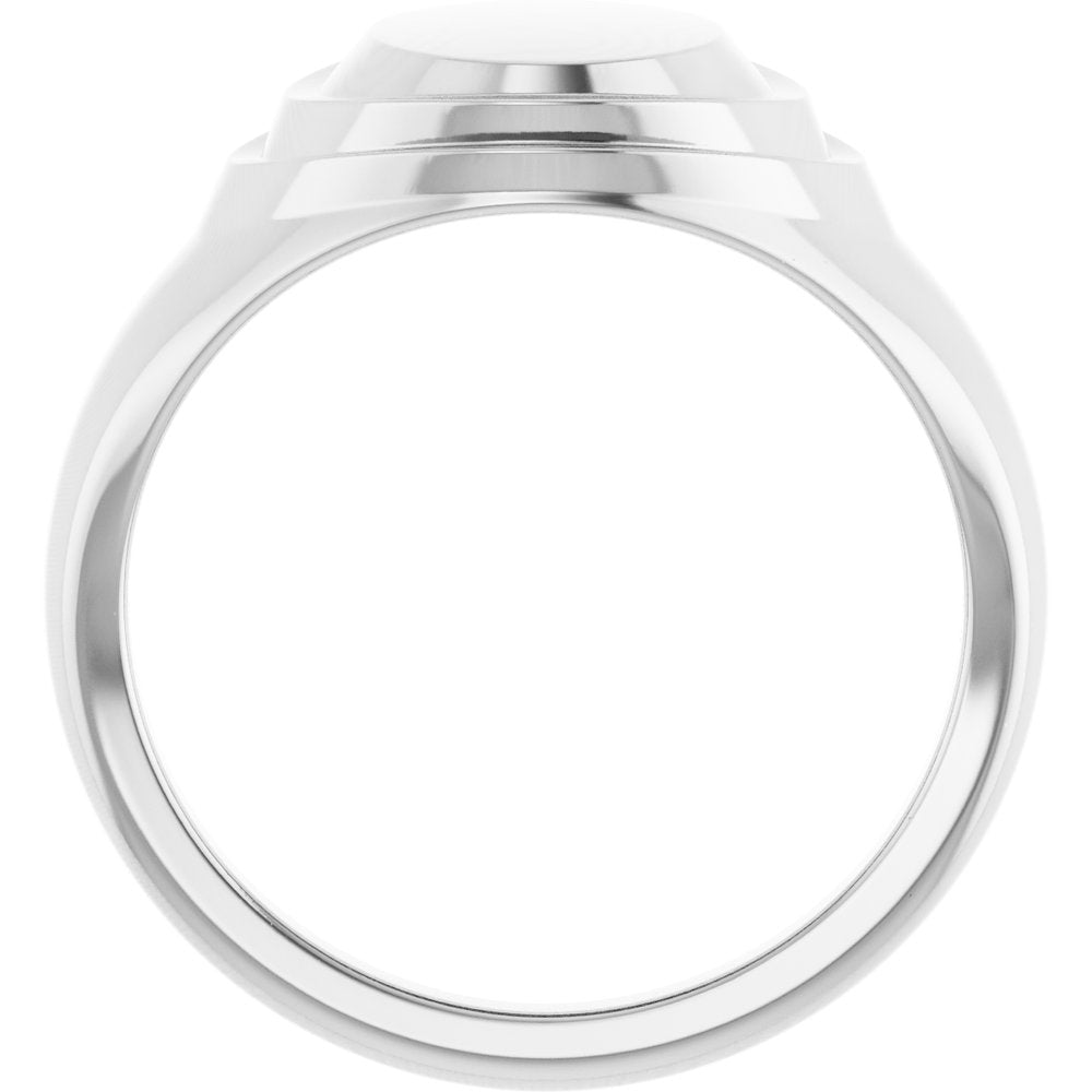 Sterling Silver 11.3x14.6 mm Engravable Oval Signet Ring