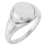 Sterling Silver 11.3x14.6 mm Engravable Oval Signet Ring