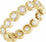 14K Yellow 1/2 CTW Natural Rose-Cut Diamond Eternity Band Size 7