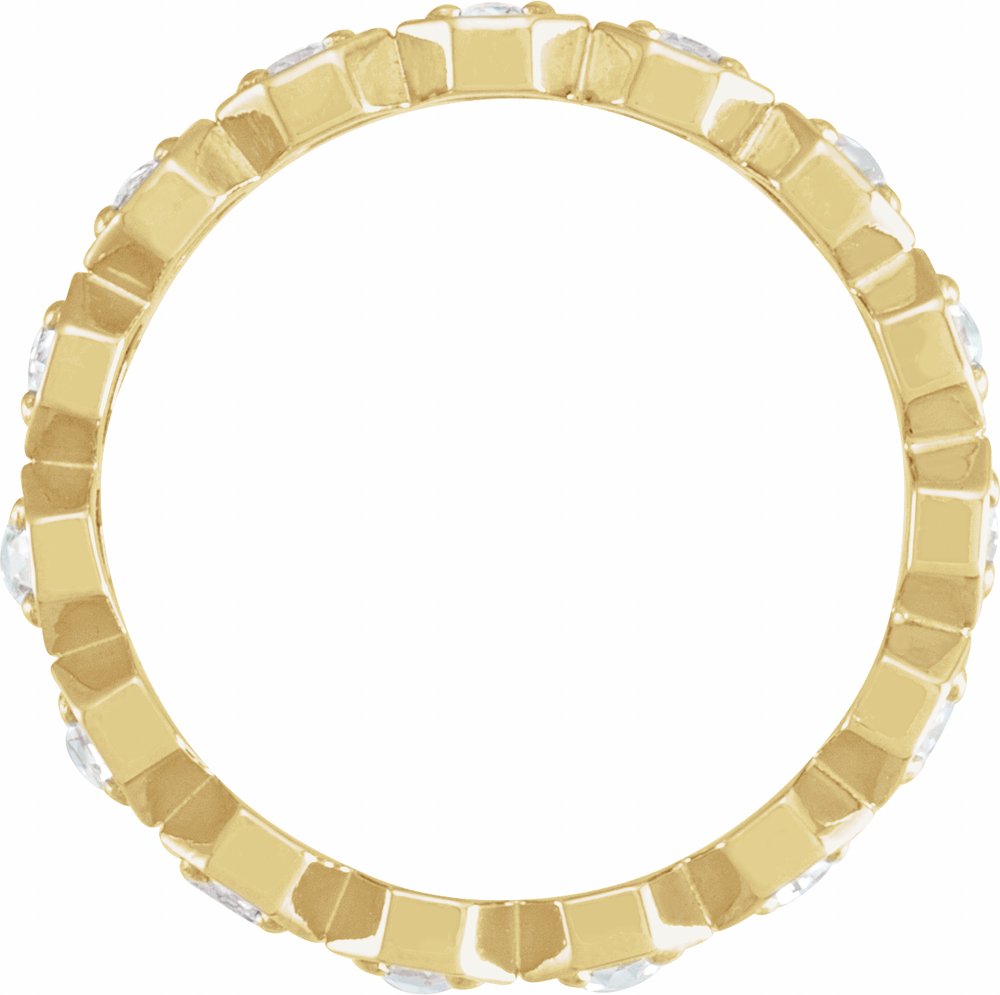 14K Yellow 1/2 CTW Natural Rose-Cut Diamond Eternity Band Size 7