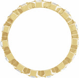 14K Yellow 1/2 CTW Natural Rose-Cut Diamond Eternity Band Size 7