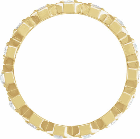 14K Yellow 1/2 CTW Natural Rose-Cut Diamond Eternity Band Size 7