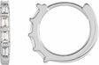 14K White Gold 1/10 CTW Natural Diamond Huggie Earrings