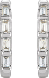 14K White Gold 1/10 CTW Natural Diamond Huggie Earrings
