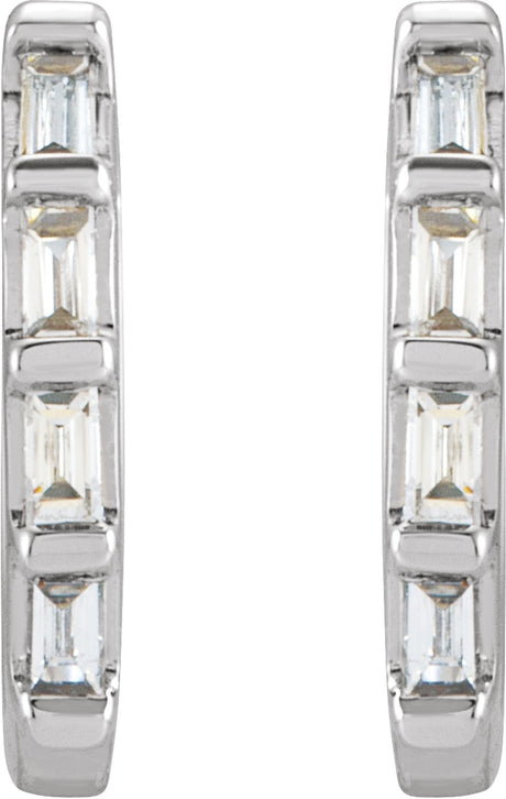 Sterling Silver 1/10 CTW Natural Diamond Huggie Earrings