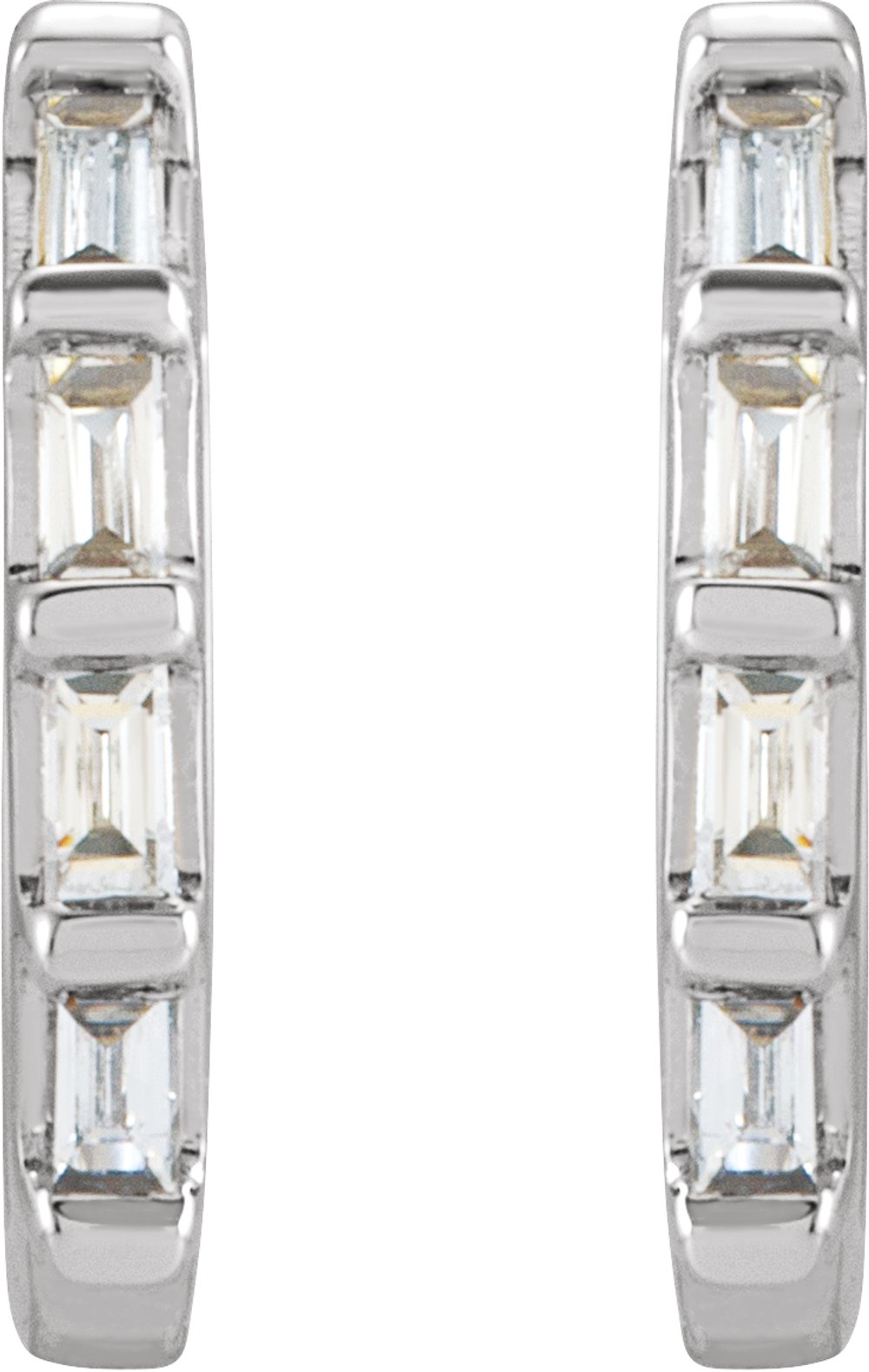 Sterling Silver 1/10 CTW Natural Diamond Huggie Earrings