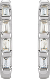 Sterling Silver 1/10 CTW Natural Diamond Huggie Earrings