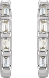 14K White Gold 1/10 CTW Natural Diamond Huggie Earrings