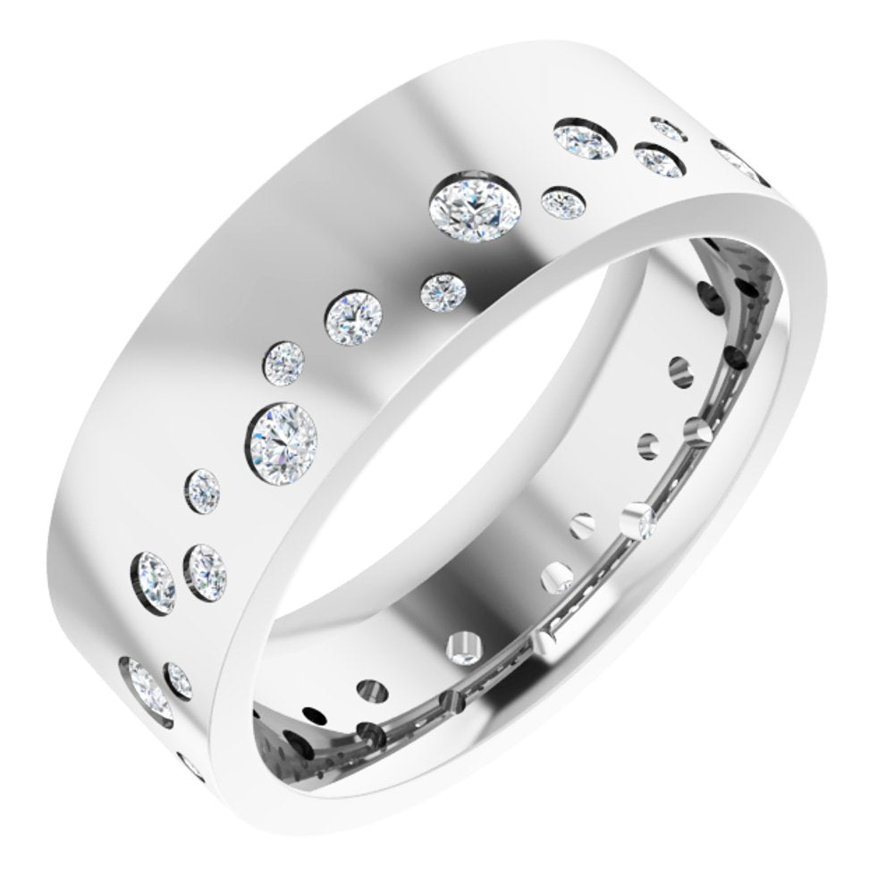 14K White 3/8 CTW Natural Diamond Band Size 5