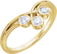 14K Yellow 1/3 CTW Natural Diamond Three-Stone Ring