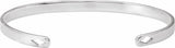 14K White Gold Engravable Pierced Diamond Cuff 7" Bracelet