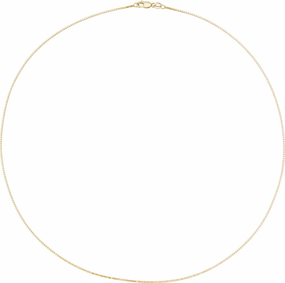 10K Yellow 1 mm Box 18" Chain