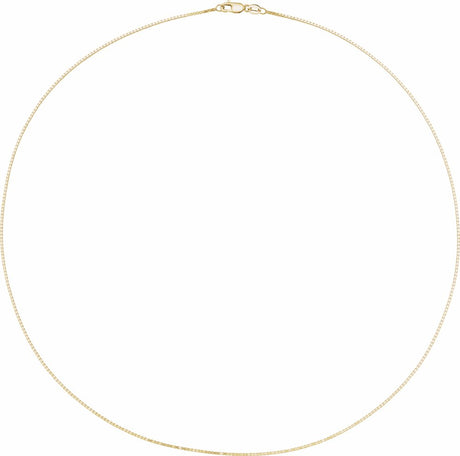 10K Yellow 1 mm Box 18" Chain