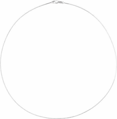 10K White 1 mm Box 16" Chain