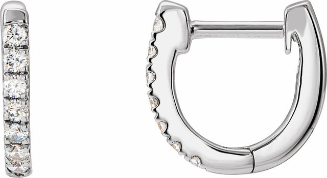 14K White Gold 1/6 CTW Natural Diamond Hoop Earrings