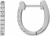 14K White Gold 1/6 CTW Natural Diamond Hoop Earrings
