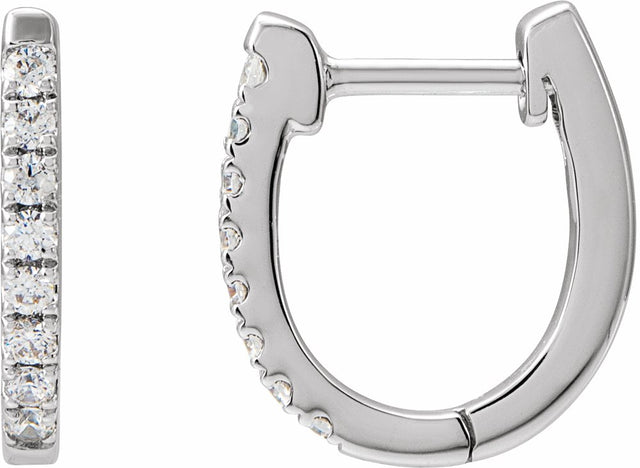 14K White Gold 1/6 CTW Natural Diamond Hoop Earrings
