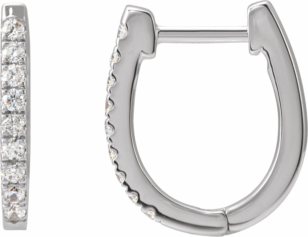 Sterling Silver 1/5 CTW Natural Diamond Hoop Earrings