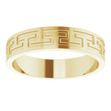 14K Yellow Gold 5 mm Greek Key Flat Band