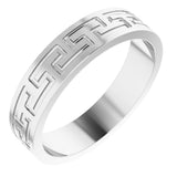 Sterling Silver 5 mm Greek Key Flat Band Size 10