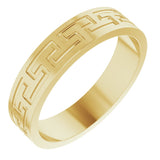 14K Yellow Gold 5 mm Greek Key Flat Band Size 7.5