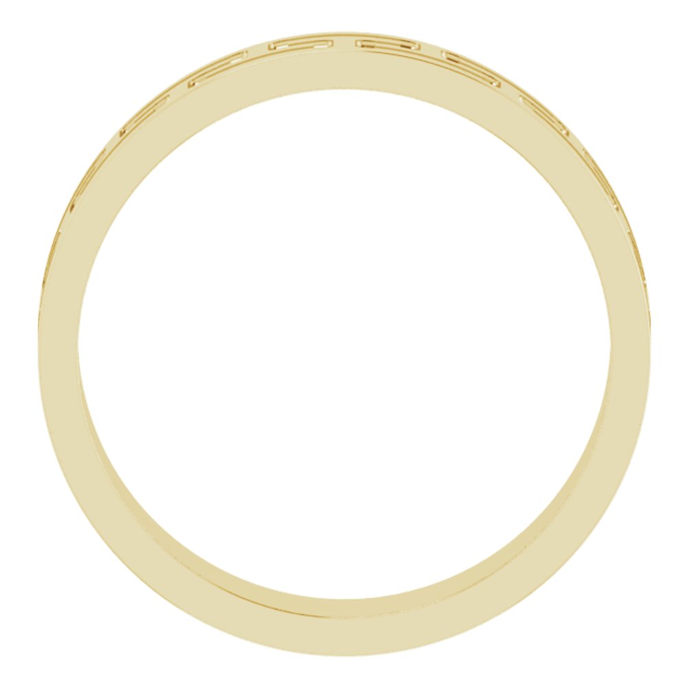14K Yellow Gold 5 mm Greek Key Flat Band