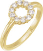 14K Yellow Gold 1/5 CTW Natural Diamond Rose-Cut Halo-Style Ring 