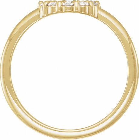 14K Yellow Gold 1/5 CTW Natural Diamond Rose-Cut Halo-Style Ring 