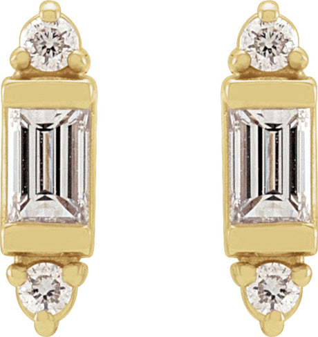 14K Yellow Gold 1/10 CTW Natural Diamond Earrings